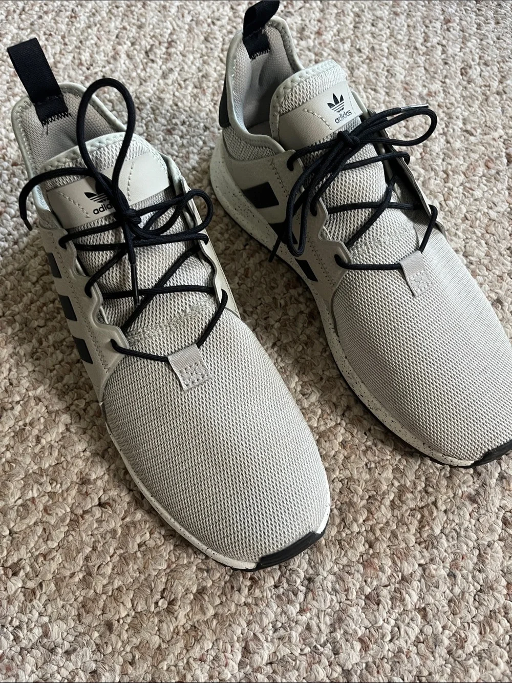 adidas Men's Beige and Black Athletic Sneakers Size 10